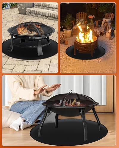 40" Round Fireproof Grill Mat for Deck & Patio, Double-Sided Silicone Coated - Image 7