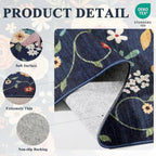 DUKINO 5x7 Area Rug Floral Washable Rug - Image 4