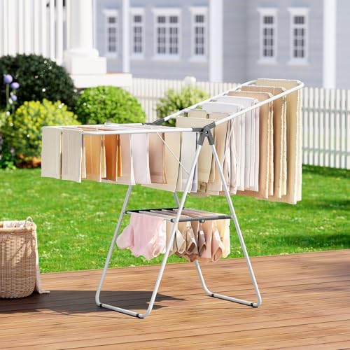 APEXCHASER Foldable Clothes Drying Rack, Adjustable Gullwings Space-Saving - Image 7