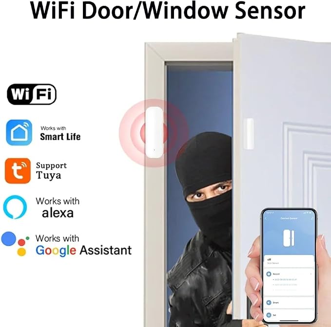 WiFi Door Sensor, Smart Door Open/Closed Detectors, 2.4G WiFi Door Sensor - Image 2