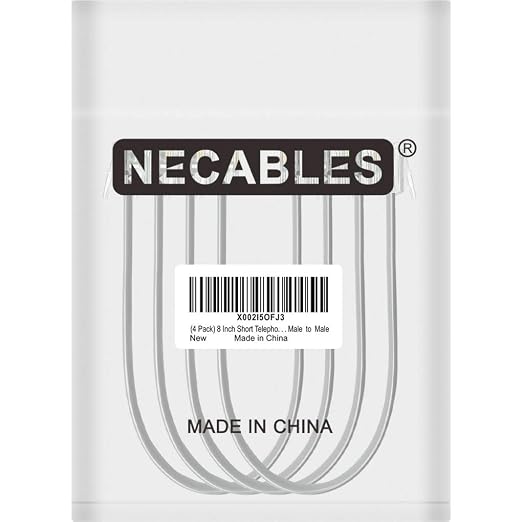 NECABLES 4Pack 8 Inch Short Telephone Cord Phone Cable Wall Phone Cord - Image 4