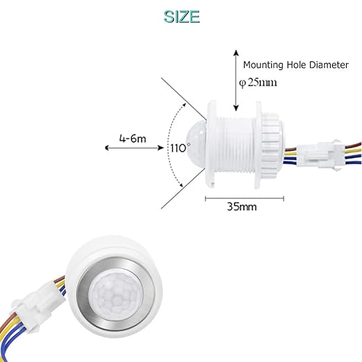 2 pcs PIR Motion Sensor Light Switch 110-240V Human Body Activated LED Sensor - Image 3