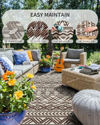 MontVoo Outdoor Rug Carpet Waterproof 5x8 Outdoor Patio Rug Mat Reverisble - Image 2