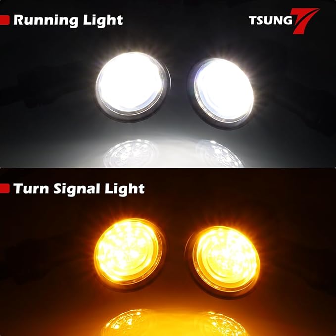 TSUNG Universal Motorcycle LED Turn Signals Small Bullet Front Rear Blinkers - Image 3