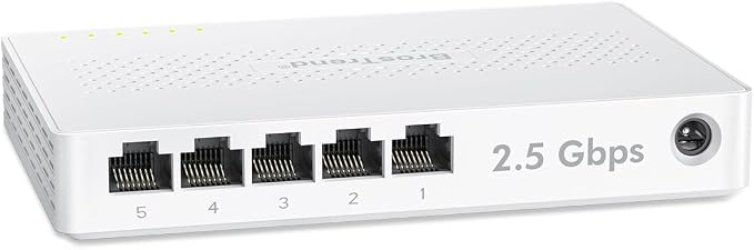 BrosTrend 5 Port 2.5GB Switch, Unmanaged Ethernet Switch by BrosTrend