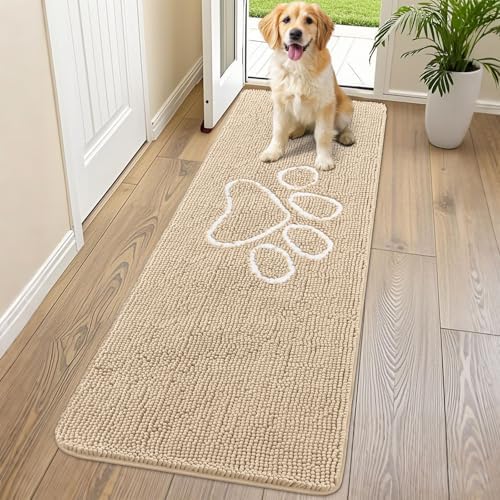 Smiry Dog Door Mat for Muddy Paws, Absorbent Non Slip Dirt Trapper by Smiry