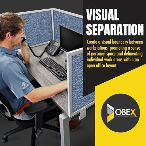 OBEX Acoustic Mounted Screen Privacy Panel Table Top Separator, Sound Blocking Desk Divider (Twilight, 18" X 48")
