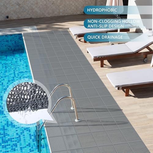 Tondiamo Pool Mats Non Slip Drainage Floor Pool Deck Mats, 3X 30 Ft - Image 4