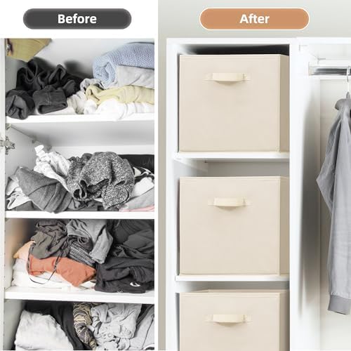 STORAGE MANIAC Storage Cubes, 13 Inch 4 Pack Collapsible Fabric Shelf Bins - Image 7