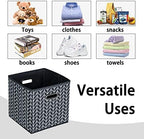 Black Foldable Storage Cubes Bins, Fabric Storage Box Cubes Organizer Baskets - Image 3