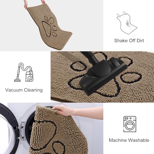 Smiry Dog Door Mat for Muddy Paws, Absorbent Non Slip Dirt Trapper - Image 6