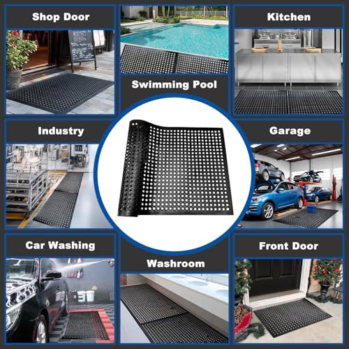 35"X24" Outdoor Rubber Floor Mats Non-Slip Restaurant Mat Commercial Kitchen - Image 6