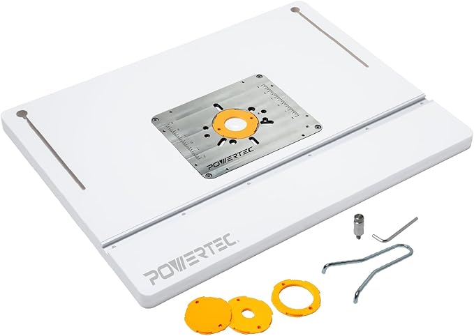 POWERTEC 24" x 32" Benchtop Router Table w/Aluminum Insert Plate – Laminated by POWERTEC