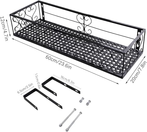 Hanging Railing Planter with Hooks, Iron Hanging Planter Holder, Balcony Plant - Image 3