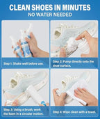 Shoe Cleaner, No-Rinse Deep-Cleaning Foam, Revives White Sneaker Fast - Image 5