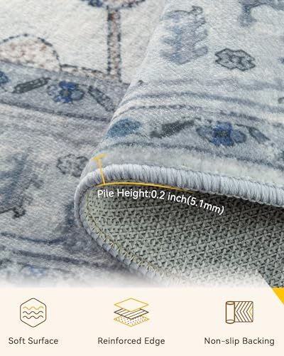 RELEANY Washable Area Rug, Round 4ft - Image 3