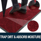 Colorxy Waterproof Front Doormat, Sturdy Natural Rubber Door Mat - Image 2