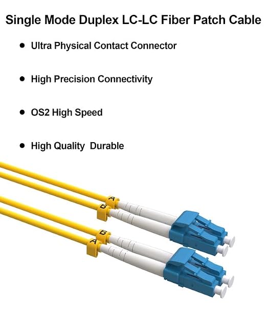 OS2 Fiber Optical Patch Cable LC-LC, 1G/10GB Single-Mode LC to LC Fiber Patch - Image 8