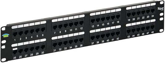 ICC Voice Patch Panel, UL Listed, Rackmount 6P6C 48 Port 2U 19-Inch Telephone by ICC