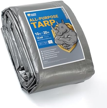 GUARD SHIELD Heavy Duty Tarp 10x20 Feet Silver/Black Multi Purpose Thick by GUARDSHIELD
