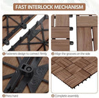 Yaheetech 108PCS Acacia Wood Deck Tiles Interlocking Patio Flooring - Image 6