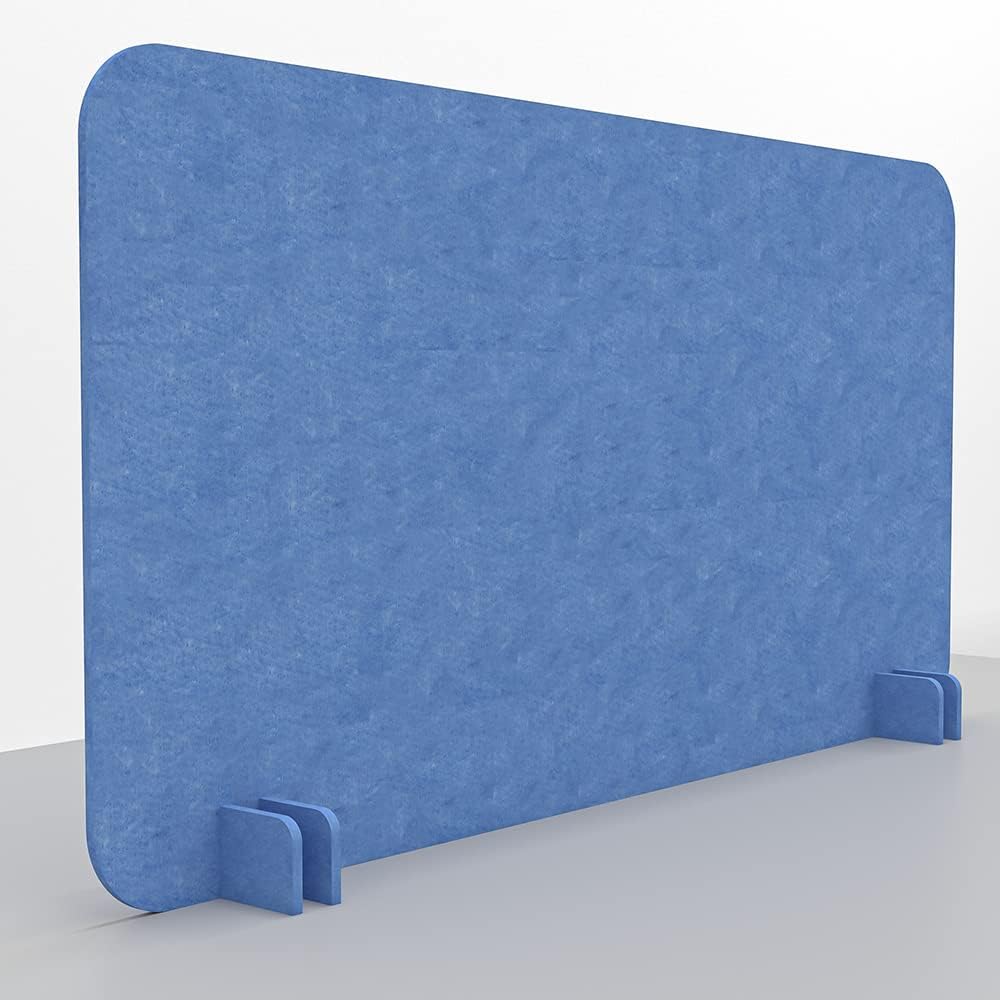 Freestanding Acoustic Desk Divider with Mount | Eco-Friendly Privacy Screen Panel | Noise Reducing Desk Partition | Tackboard Option & Easy to Install | Made from Recycled Plastic | Red - 18" X35"