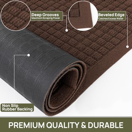 Front Door Mat Outside Entrance, Sturdy Indoor Outdoor Doormat 60x48 - Image 4