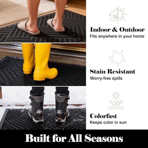 Front Door Mat Outside Entrance, 3x6ft Oversized Heavy Duty Rubber Doormat - Image 6
