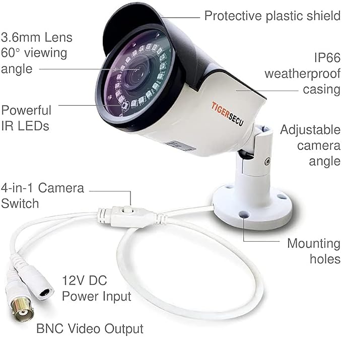 TIGERSECU 1080P Long Range Bullet Security Camera - Image 6