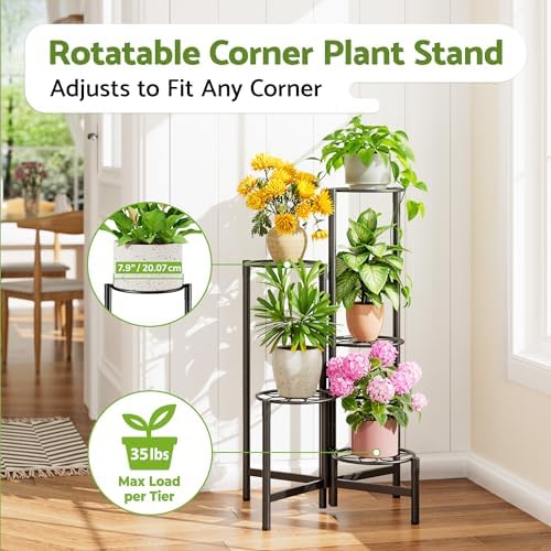 Plant Stand 5 Tier Indoor Metal Flower Shelf - Image 2