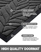 Yimobra Leaf Pattern Door Mat, 29.5 x 17 in - Image 4