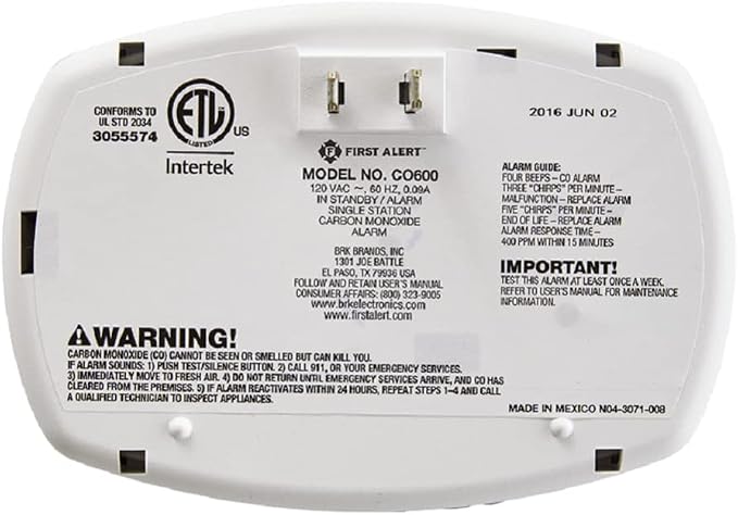 First Alert FAT1039730 Plug-in Carbon Monoxide Alarm - Image 4