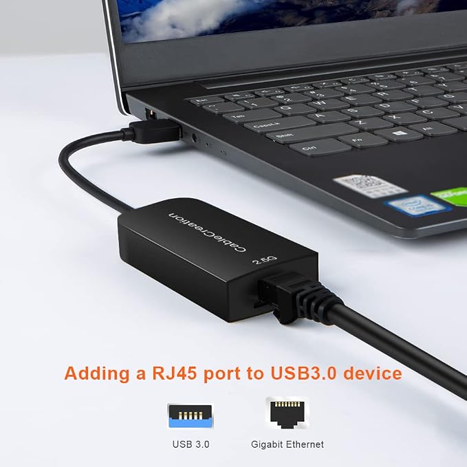 CableCreation 2.5G Ethernet to USB Adapter, Gigabit LAN Dongle Compatible - Image 2