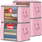 Fab totes 90L Clothes Storage, Foldable Thick Fabric Blanket Storage Bags by Fabtotes