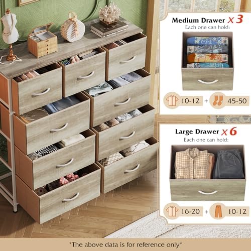 WLIVE Tall Dresser for Bedroom, 9 Drawer Chest of Drawers - Image 5
