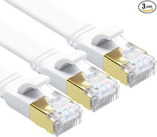 Yauhody CAT 8 Ethernet Cable, 3ft 3 Pack High Speed 40Gbps 2000MHz Flat CAT8 by Yauhody