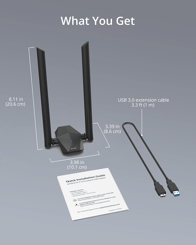 BrosTrend USB WiFi 6 Adapter AX1800 Long Range WiFi USB Adapter - Image 7