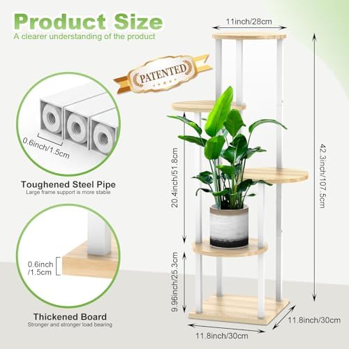 5 Tier Plant Stand Indoor Corner Tall Shelf - Image 2