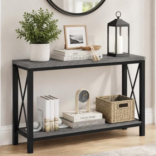 BON AUGURE Console Table with 2 Shelf, 47In Narrow Entryway Table - Image 6