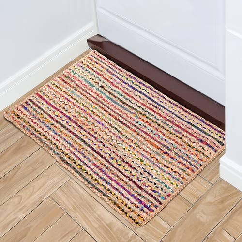Hausattire Jute Cotton Braided Kitchen Rug 2x3 Feet - Image 2