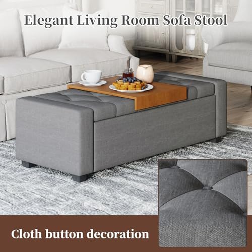 Upholstered Ottoman with Storage Bench - Image 6