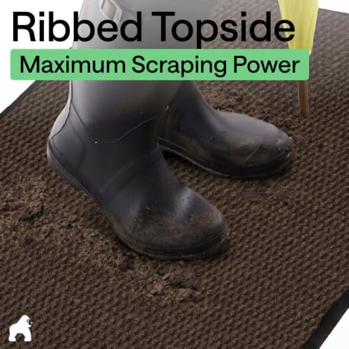GORILLA GRIP Traffic Guard Indoor Outdoor Heavy Duty Door Mat, 29x17 Brown - Image 4