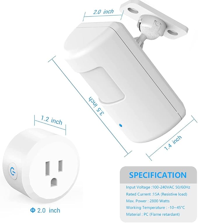 Plug-in Wireless Motion Activated Light Control, No Wiring, Adjustable - Image 3