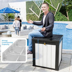 PatioZen 50 Gallon Resin Deck Box, Lockable Outdoor Storage Box - Image 4