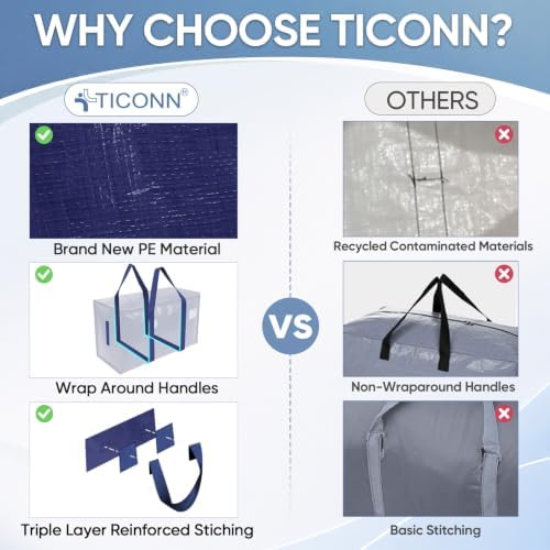 TICONN 2 Pack Extra Large Moving Bags Heavy Duty - Image 7