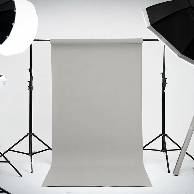 Kate Seamless Paper Backdrop for Photography Light Gray Photo Backdrop Paper - Image 2