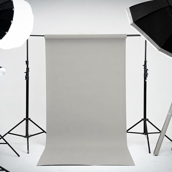 Kate Seamless Paper Backdrop for Photography Light Gray Photo Backdrop Paper - Image 2