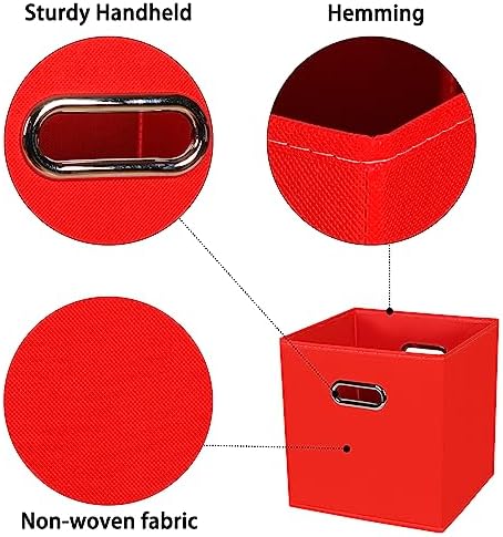 Black Foldable Storage Cubes Bins, Fabric Storage Box Cubes Organizer Baskets - Image 7