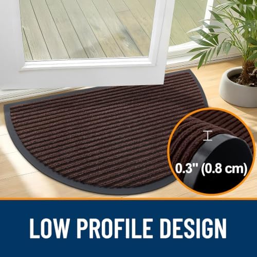 OLANLY Half Circle Front Door Mat 33x21, Waterproof Heavy-Duty Doormat - Image 4