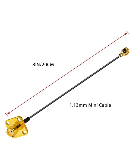 2PCS U.F.L1 to SMA Cable U.F.L1 to SMA Female Flange Panel Mount 1.13mm - Image 2